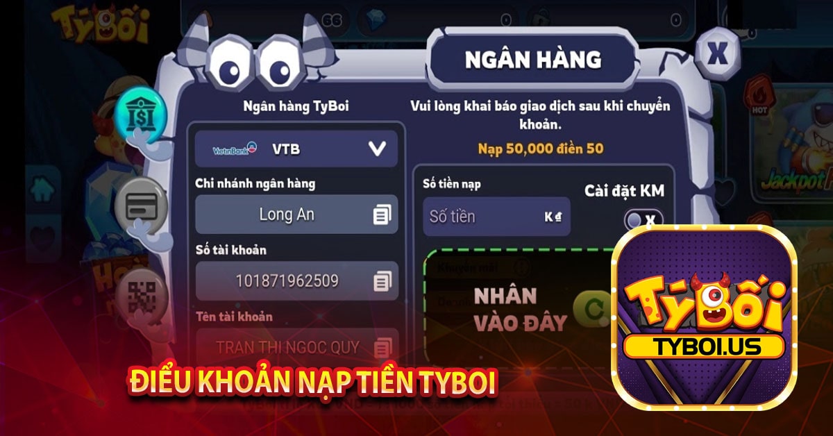 Điểu khoản nạp tiền TYBOI